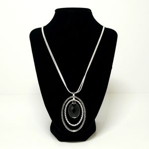 Napier Womens Silver Tone Beyonce Style Oval Pendant Necklace Wife Friend Gift